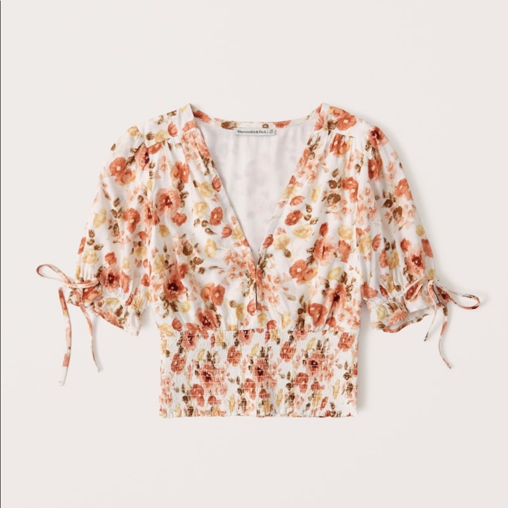 Abercrombie floral cinched waist medium